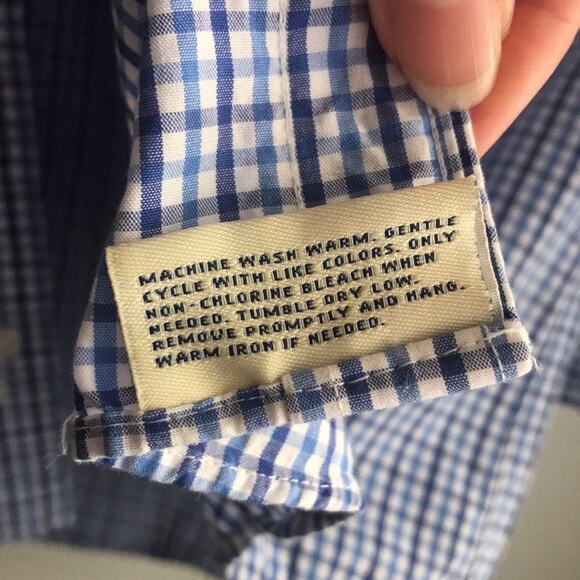 Club room men's button down shirt plaid dress fitted easy care 15 - Picture 4 of 12